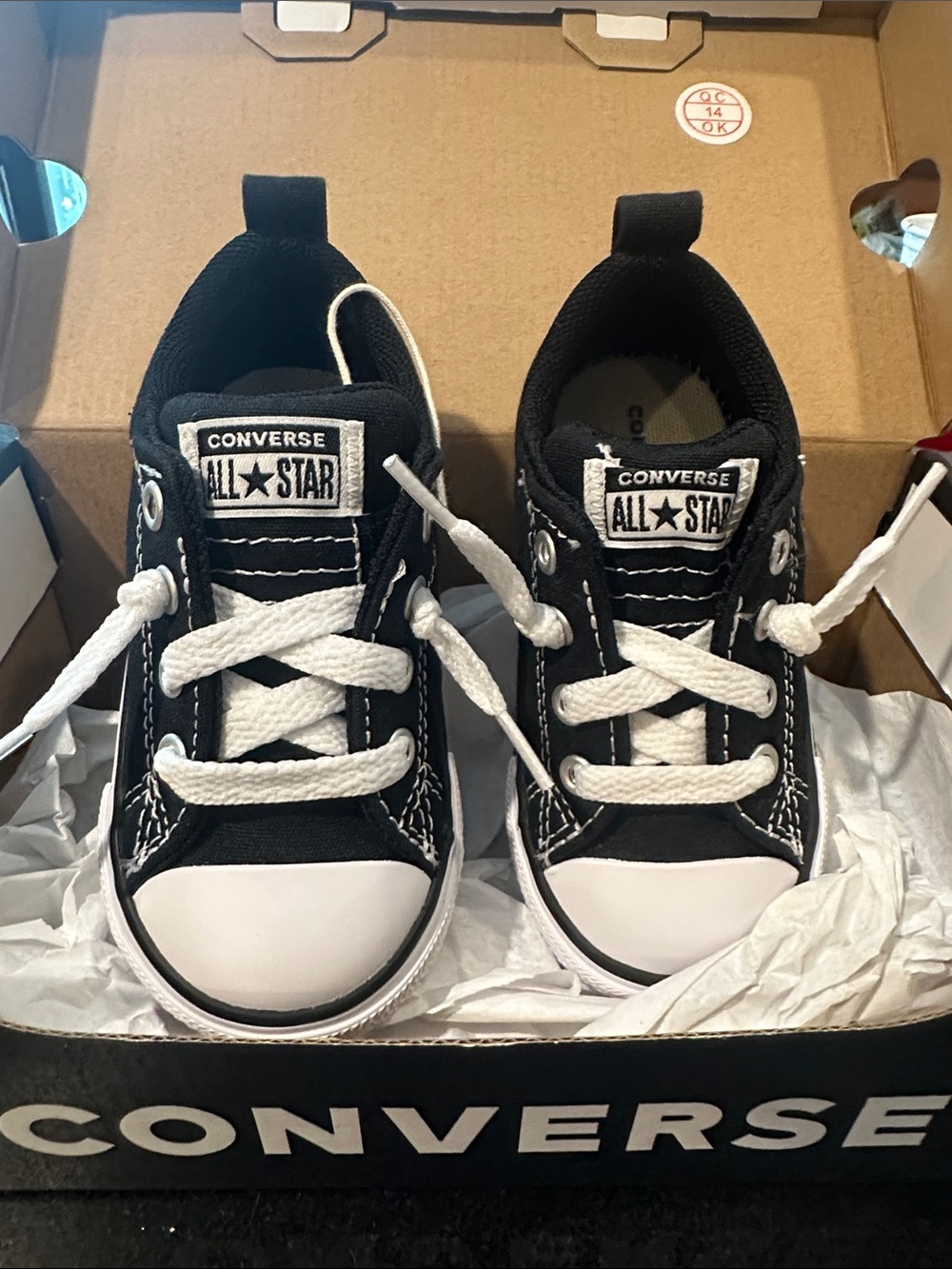 Converse Kids Black & White Low-Top Sneakers